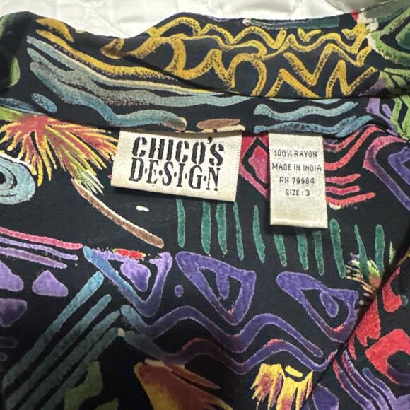 Hawaiian Shirt CHICOS DESIGN Size 3 - Picture 3 of 8